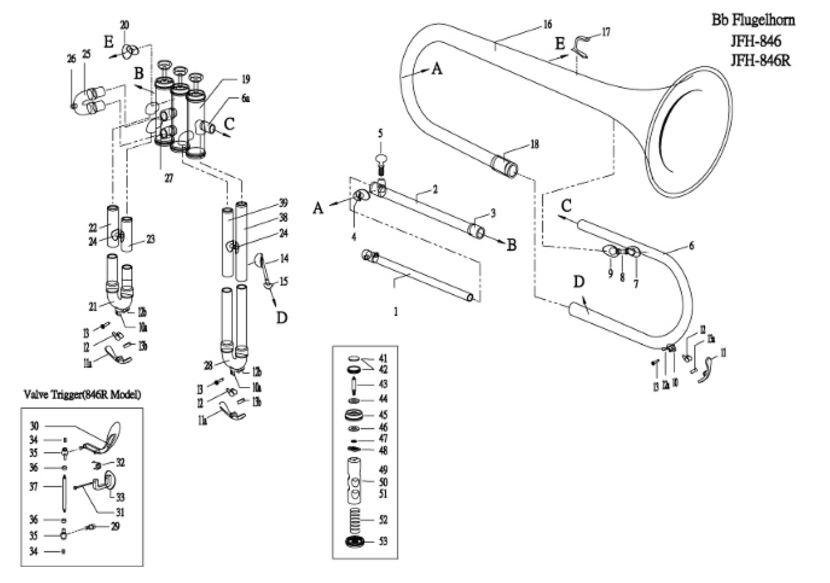 Hoàng Vũ Jupiter Flugelhorn & Alto Horn Valve Repair Kit – TOPE Band Supply Co.