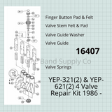 Yamaha Euphonium, YEP-321(2) & YEP-621(2), 4 Valve Repair Kit, 1986 -