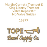 Martin Cornet, Trumpet, & King Liberty Trumpet, Valve Repair Kit - No Valve Guides-TOPE Band Supply Co.