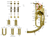 King Tuba, Mouthpipe Slide, brass with Screw