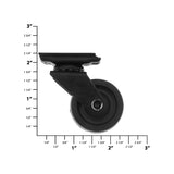 Instrument Case, Luggage, or Trunk Replacement Wheels 2" Steel Frame Swivel Wheel Assembly, 1 each-TOPE Band Supply Co.