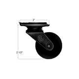 Instrument Case, Luggage, or Trunk Replacement Wheels 2" Steel Frame Swivel Wheel Assembly, 1 each-TOPE Band Supply Co.