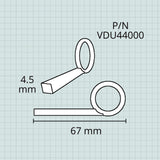 Yamaha 3rd Slide Finger Push Rod (Finger Ring), 4.5mm with Lyre Screw
