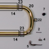 Bach Trombone Water Key Spring, Screw, and Pad