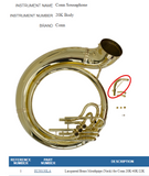 Conn Sousaphone, Lacquered Brass Mouthpipe (Neck) for Conn 20K/40K/22K