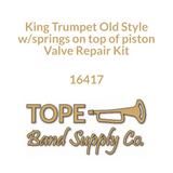 King Trumpet, Old Style w/springs on top of piston, Valve Repair Kit