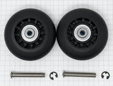 Replacement Wheel, 68mm Black Wheel with Bearing & Axle, 1 pair