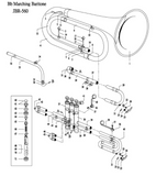 Jupiter JBR1000M & JBR-560 Marching Baritone, 3 Valve Repair Kit