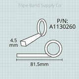 Yamaha 3rd Slide Finger Push Rod (Finger Ring), 4.5mm with Lyre Screw