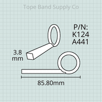 King 3rd Slide Finger Push Rod (Finger Ring) 3.8mm with Lyre Screw