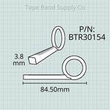 Universal Trumpet 3rd Slide Finger Push Rod, 3.8mm Nickel