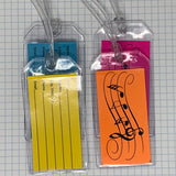 Instrument case tags with colored insert